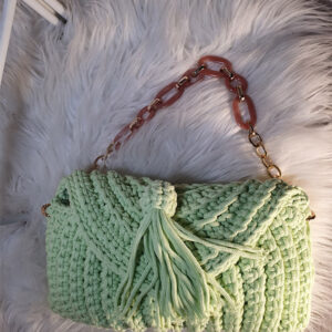 bolso crochet verde limón