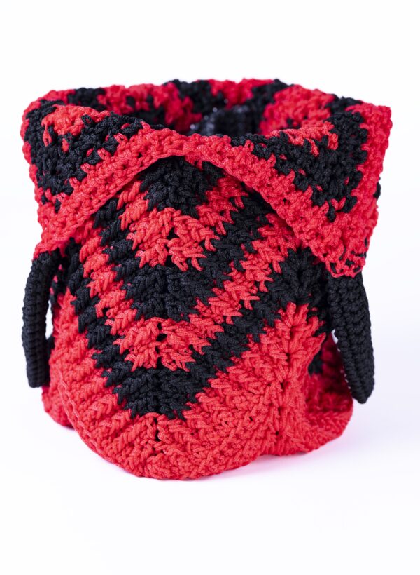 Bolso de Crochet rojo y negro - Imagen 3