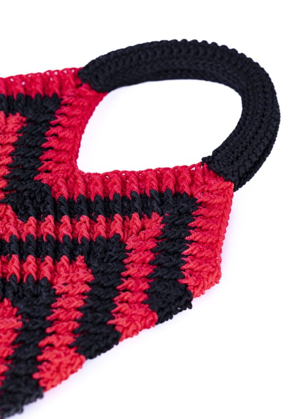 Bolso de Crochet rojo y negro - Imagen 2