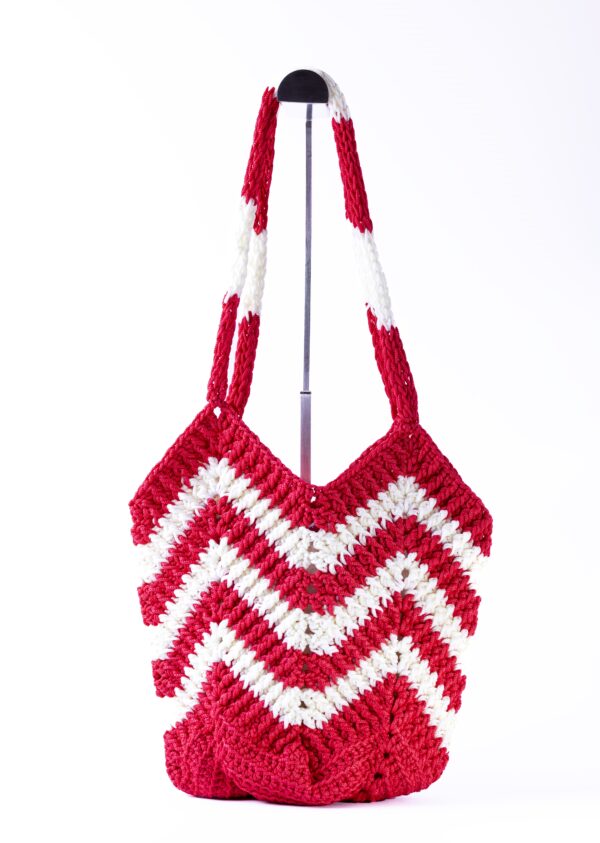 Bolso de Crochet rojo y blanco de hombro