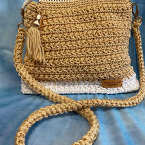 bandolera crochet beige