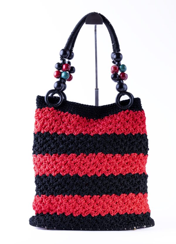 Bolso crochet rojo y negro