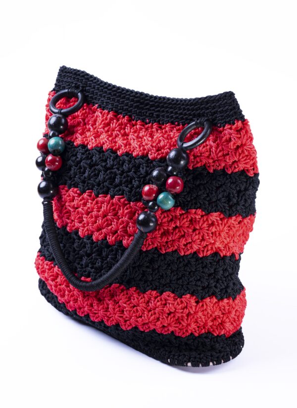 Bolso crochet rojo y negro - Imagen 2