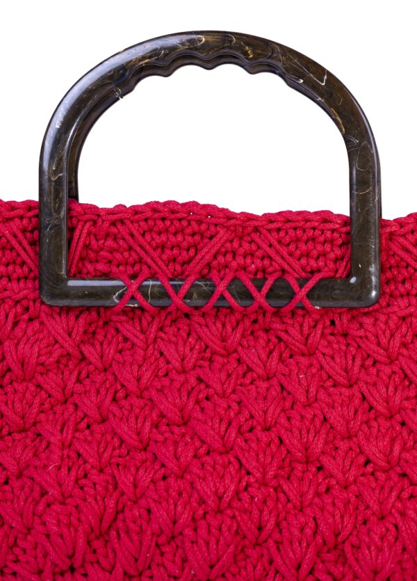 Bolso rojo crochet de mano - Imagen 3